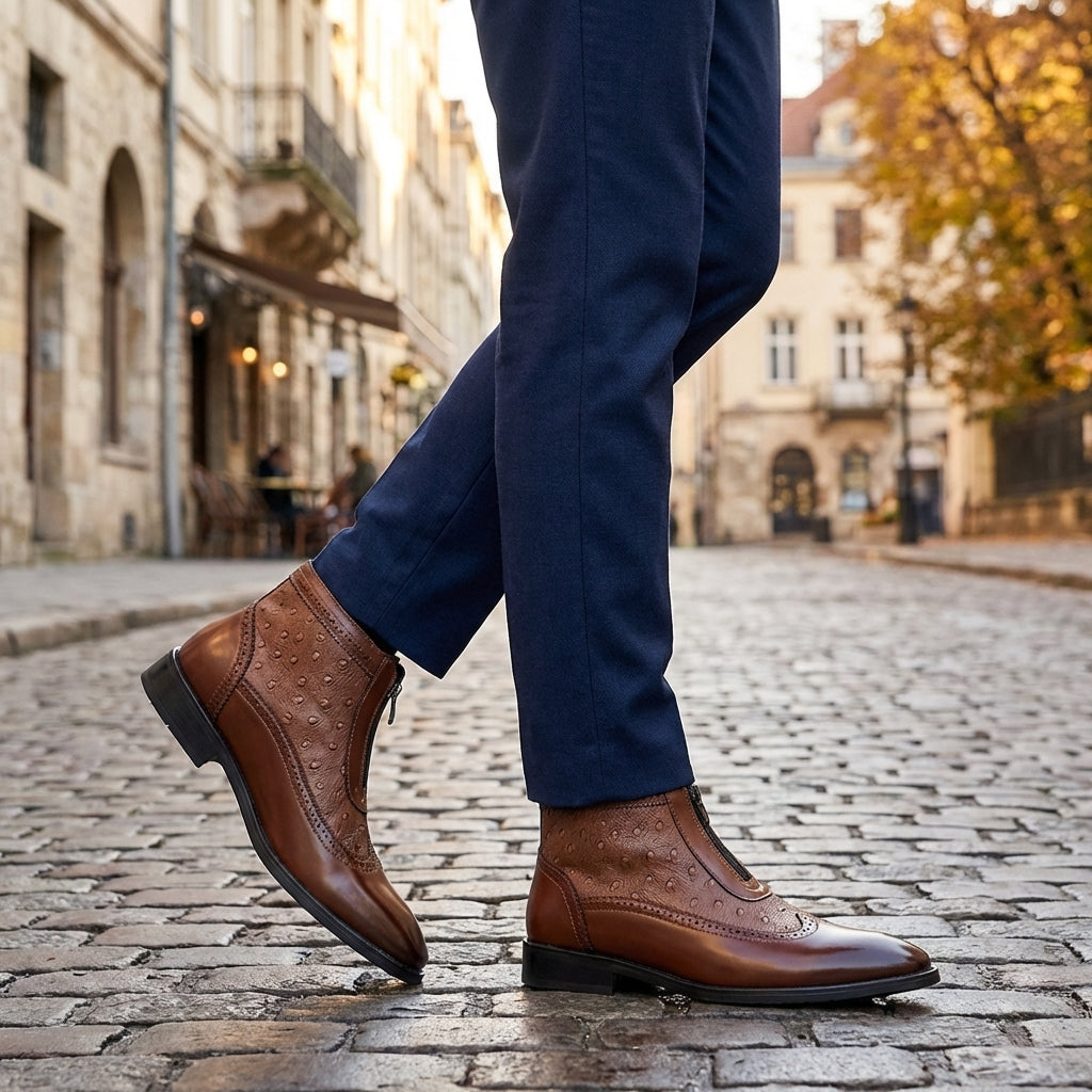 Belmont Stiefel aus Straußenleder